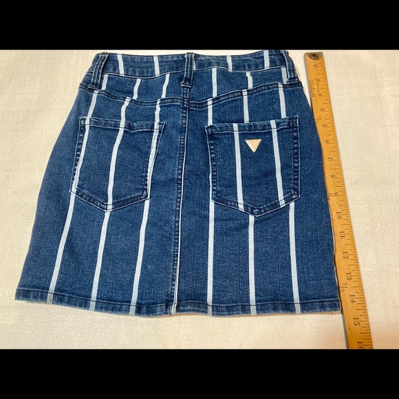 Vintage Guess Los Angeles Women’s Striped Blue Denim skirt / Size XS. - Picture 3 of 5